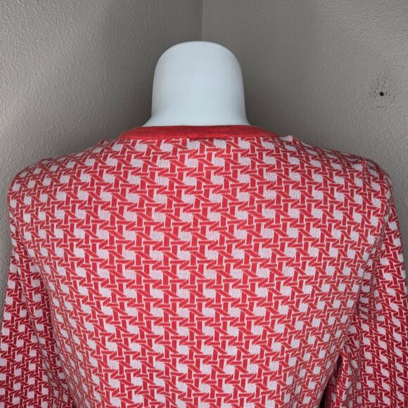 LOFT OUTLET Printed Button Up Cardigan Orange & White Size XL - Picture 6 of 14